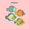 8 Count Under the Sea Fish Shaped Paper Dessert Plates Disposable Party Tableware for Kids Birthday